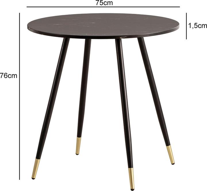 Produktbild FineBuy Esstisch FB58934 MDF Schwarz (75 x 75 x 76 cm)