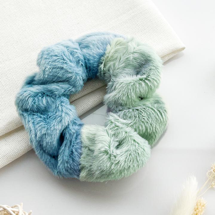 Image du produit Avizar Scrunchie Weicher Bicolor Minky Flausch Pixie & Dixie (Élastiques à cheveux)