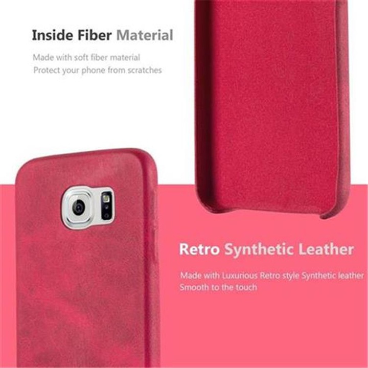 Actual product image Cadorabo Hard cover faux leather with texture (Samsung Galaxy S6)