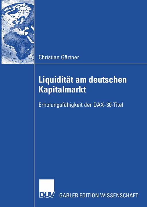 Produktbild Liquidität am deutschen Kapitalmarkt (Deutsch, Christian Gärtner, 2008)