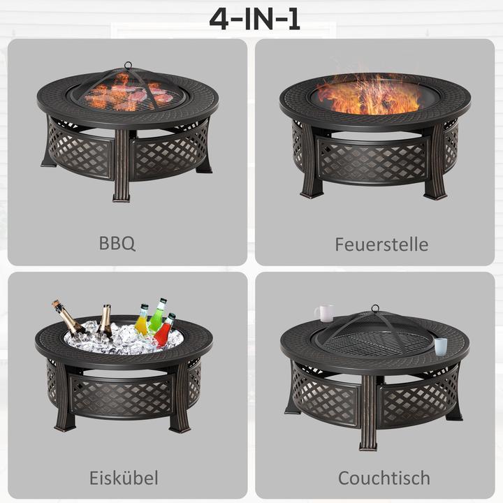 Produktbild Outsunny Feuerschale mit Schürhaken (81 cm)