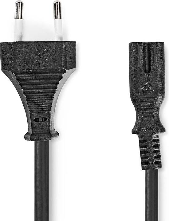 Nedis Stromkabel | Euro Männlich | IEC-320-C7 | Gerade | Gerade | Vernickelt | 2.00 m | Aufgerollt | (2 m)