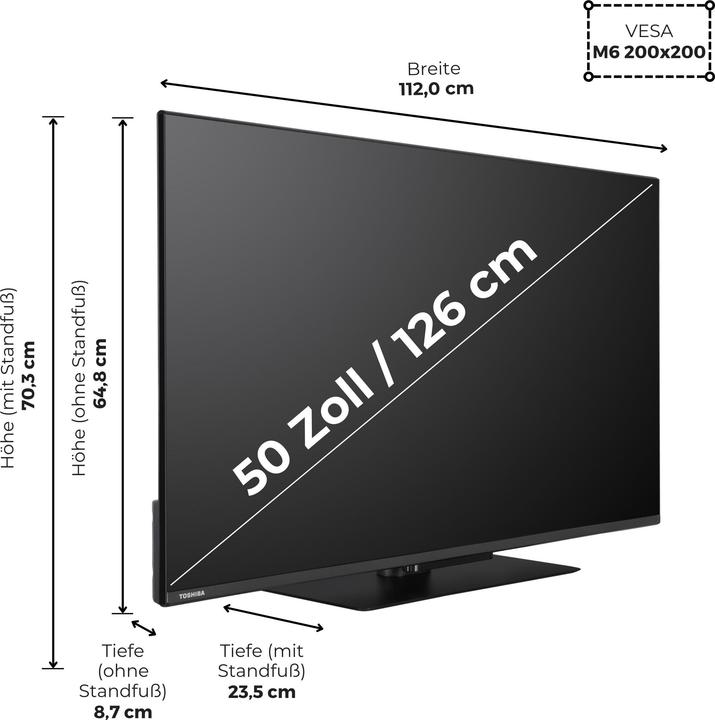 Produktbild Toshiba 50UV3463DA, schwarz (50", 4K)