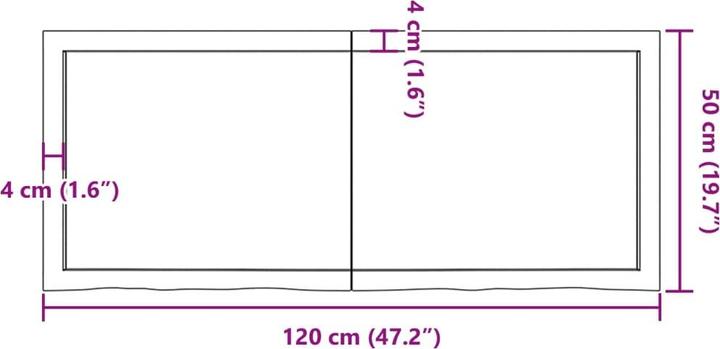 Immagine prodotto vidaXL Oak Nature (120 x 50 x 6 cm)