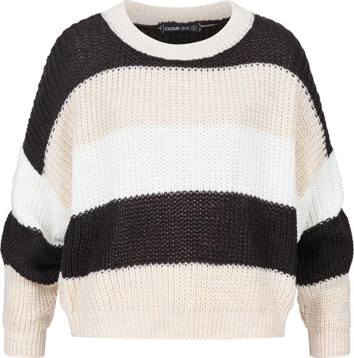 Produktbild Cloud 5ive Knit Sweater with stripes beige white fango brown L (L)
