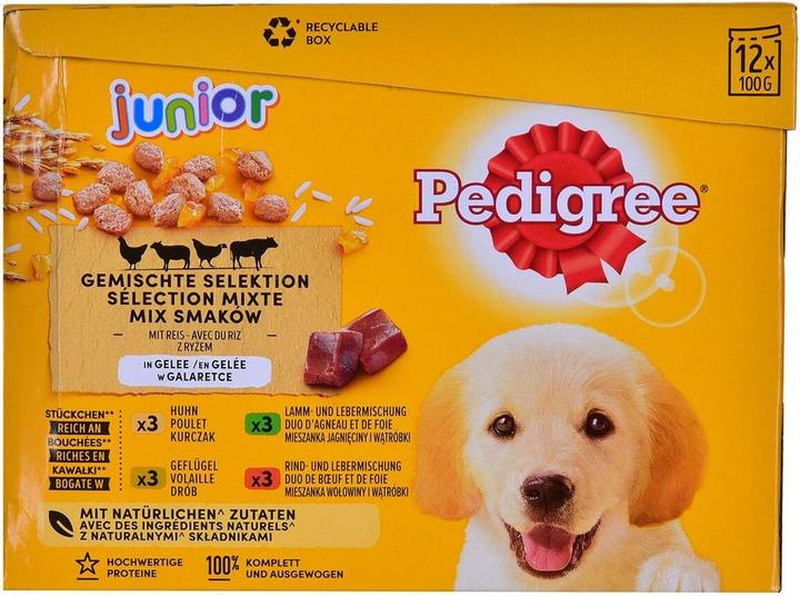 Immagine prodotto Pedigree Junior Selection Mix - Cibo umido per cani - 12x100 g (Junior, 12 pz., 1200 g)