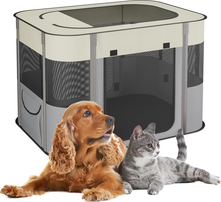 Relaxdays Welpenauslauf faltbar drinnen & drauÃŸen (Chenil pour chiens, Tente pour chiens)