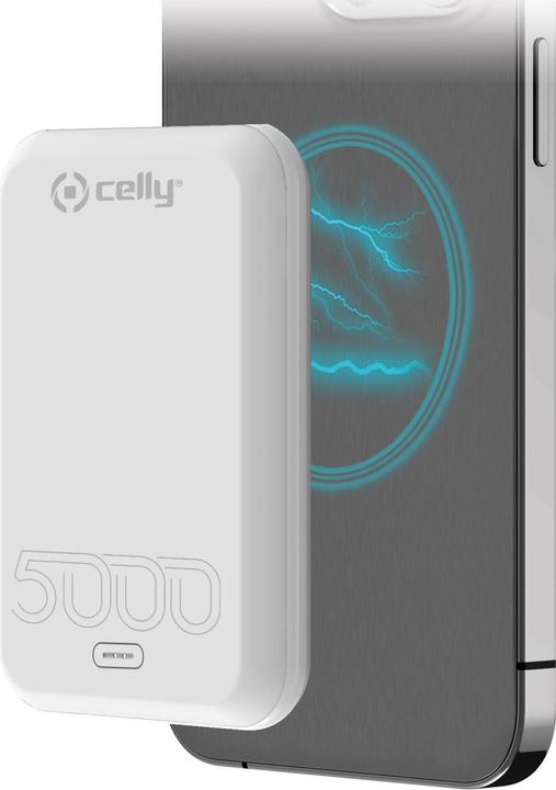 Image du produit Celly Power Bank Competible Magcharge 5a White Magpb5000evowh (5000 mAh, 15 W, 18.50 Wh)