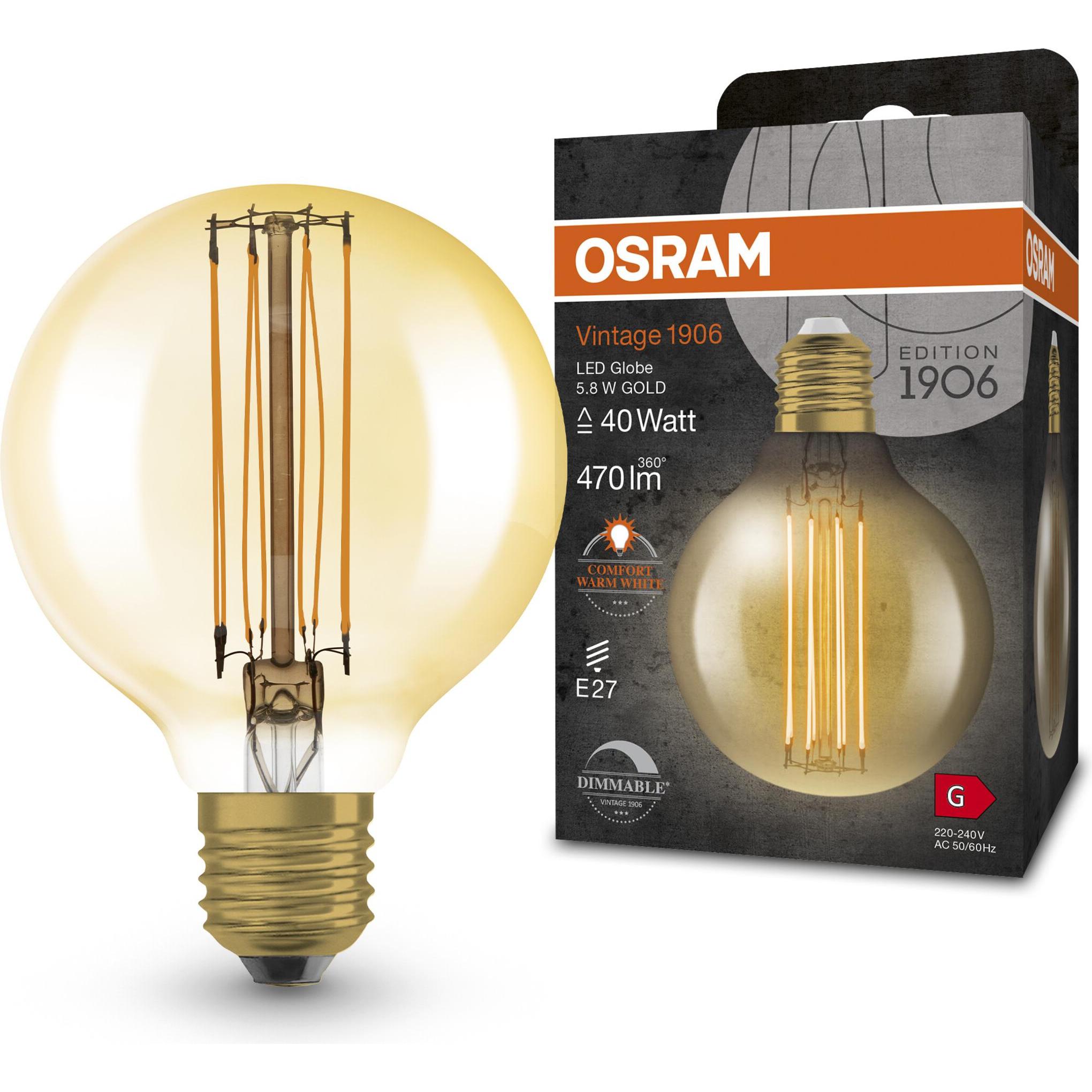 Thumbnail - Ledvance, Leuchtmittel, LED-Vintage-Lampe (E27, 5.80 W, 470 lm, 4 x, G)