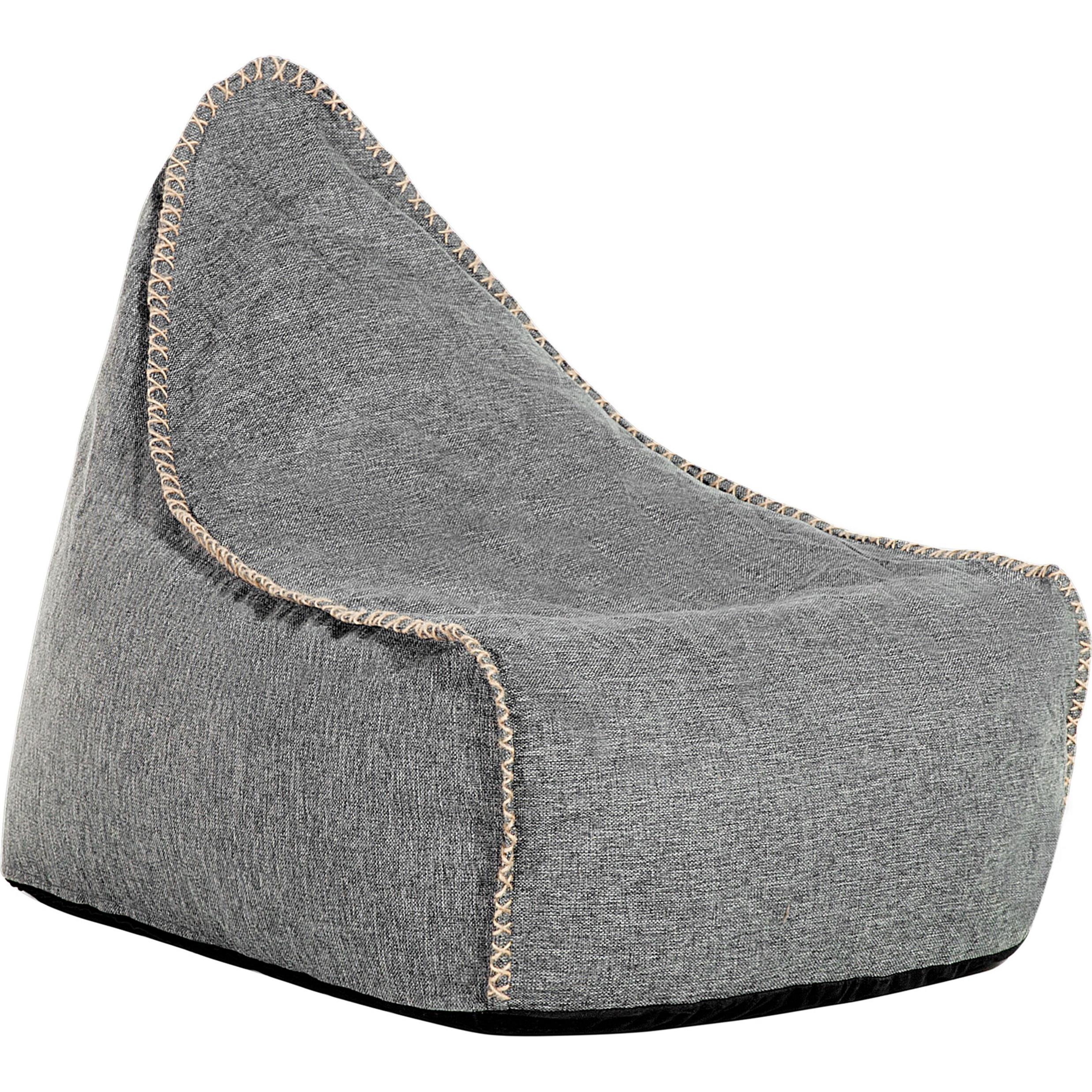 Beliani, Sitzsack, Sitzsack grau LINEN DROP