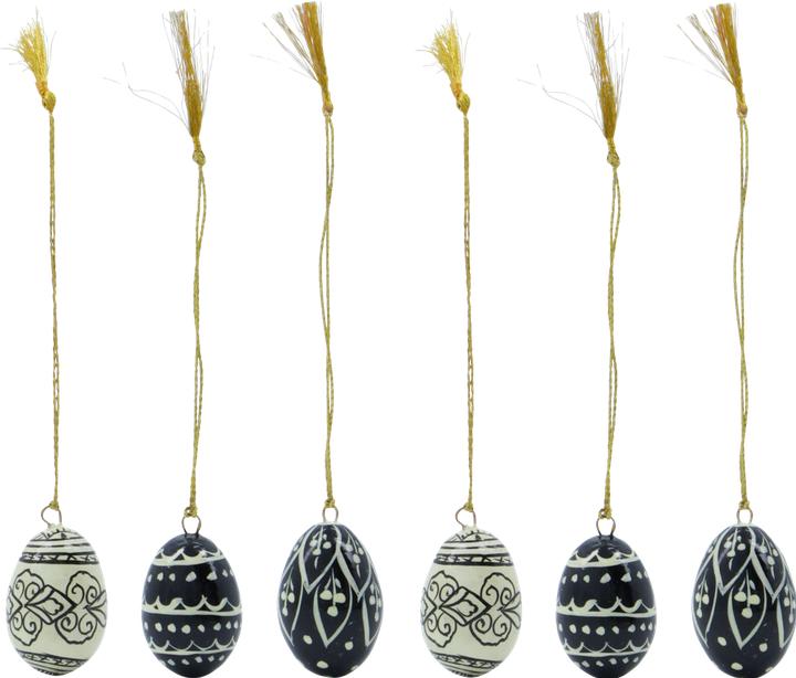 House Doctor Easter ornaments, HDDeco, BlackOff-white (6 x)