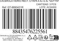 Image du produit Quttin bac en verre rectangulaire avec couvercle 4,4l + 2