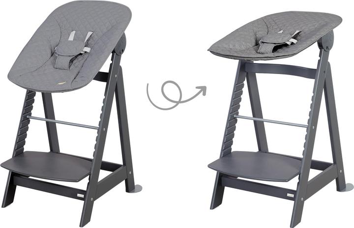 Produktbild Roba Treppenhochstuhl Set 2in1 Born Up Anthrazit (Hochstuhl)