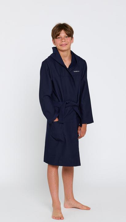 Produktbild Nabaiji Kids’ microfibre compact hooded bathrobe in dark blue (152)