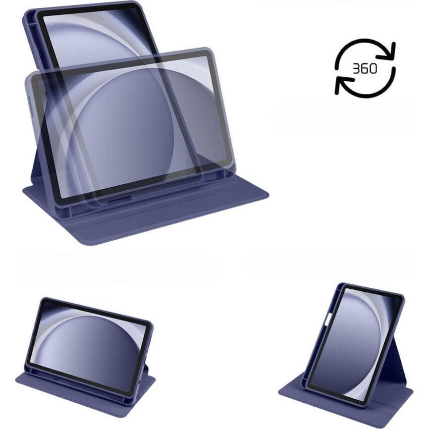Thumbnail - Cover-Discount Galaxy Tab A9 - 360-Grad Hülle dunkelblau (Galaxy Tab A9), Tablet Hülle, Blau