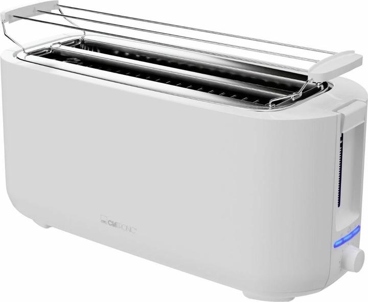 Clatronic TA 3802 blanc Grille-pain 4 tranches à fentes longues