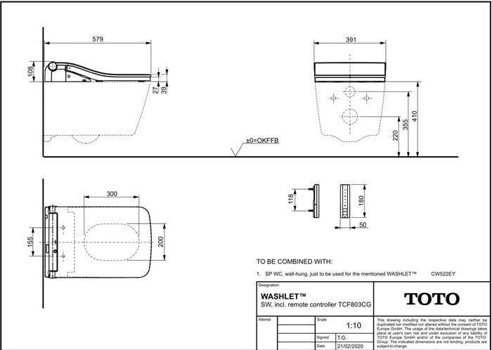 Immagine prodotto TOTO SW Washlet doccia per WC a parete SP CW522EY bianco