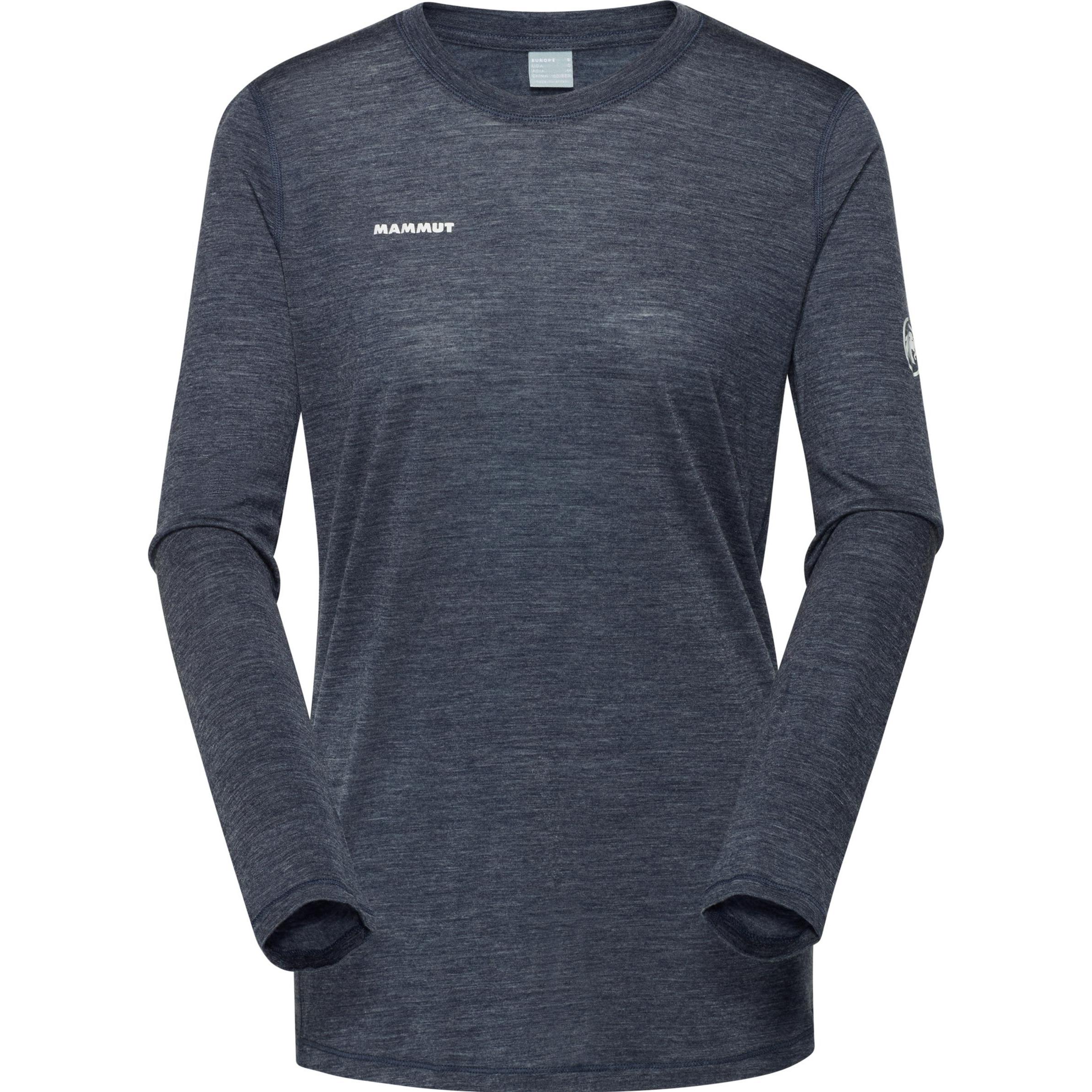 Mammut, Damen, Funktionsshirt, Women's Tree Wool Firstlayer Longsleeve (M), Blau, M