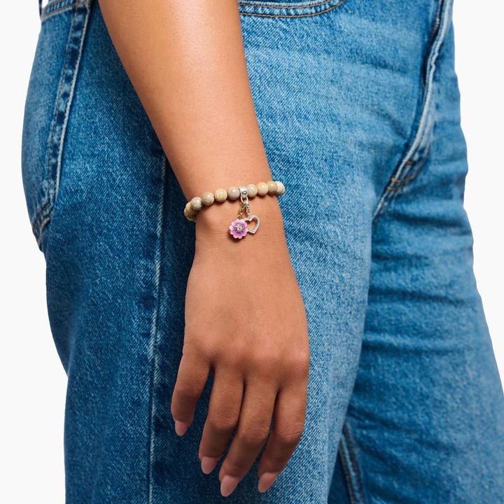 Produktbild Thomas Sabo Charm Armband mit Daisy Jaspis Beads Silber (15 cm, Silber 925)