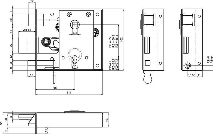 Actual product image Schänis Room door locks