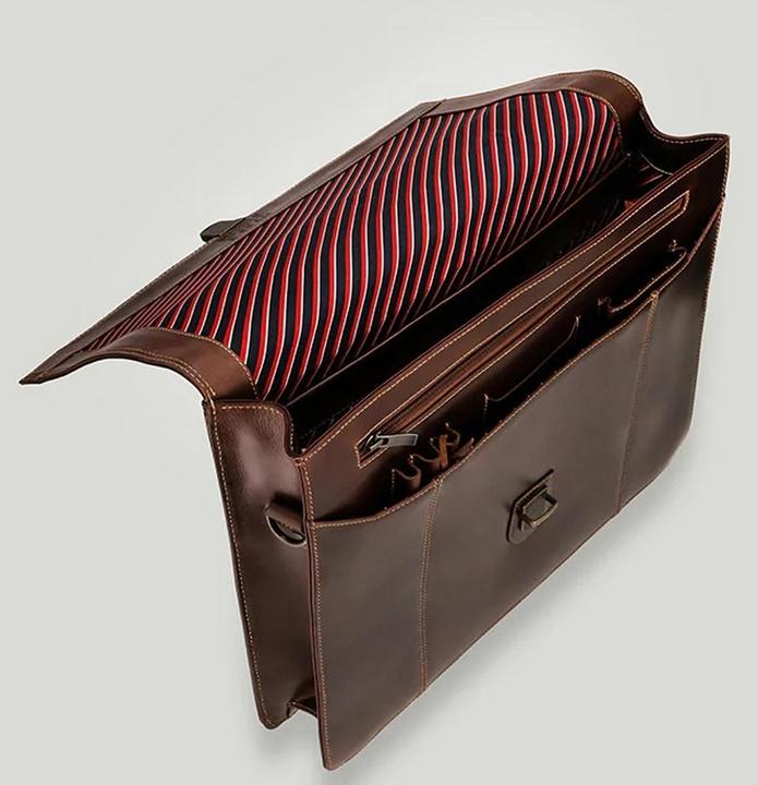 Actual product image Buckle & Seam Briefcase Sierra Brown/Stripes (15")