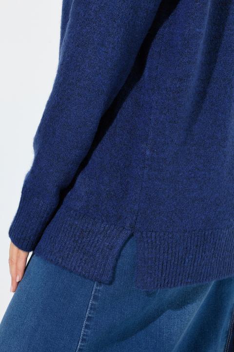 Produktbild Ulla Popken Pullover, Kontraststreifen, Oversized, Stehkragen, Langarm (50, 52)
