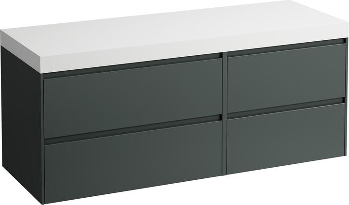 Actual product image Laufen Lani washbasin top white matt incl. vanity unit, without cutout, large drawer left,1370x495x5 (137 x 49.50 x 58 cm)