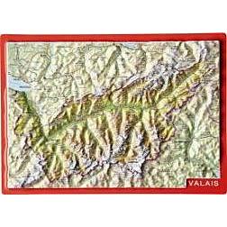 georelief, Grusskarte + Briefpapier, Reliefpostkarte Wallis