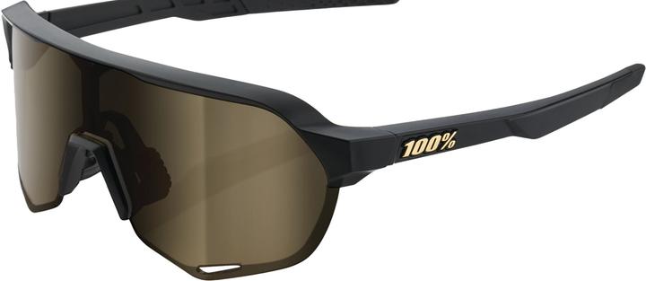 100% S2 Matte Black Soft Gold Mirror Lens (Nero opaco, Oro)