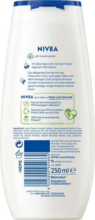 Actual product image NIVEA Pflegedusche Orange & Avocado Oil Trio (750 ml)