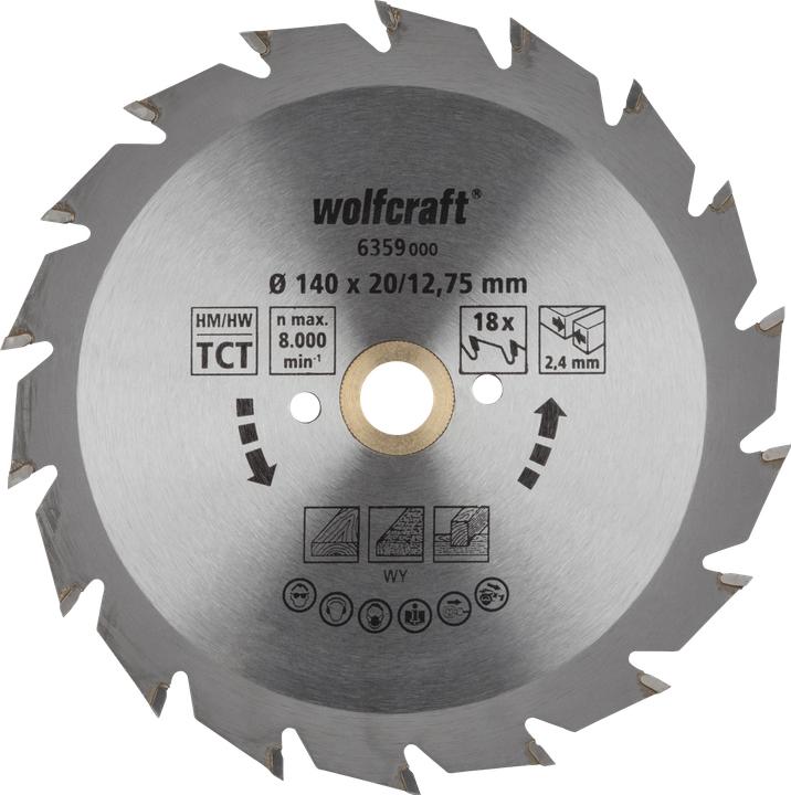 Produktbild wolfcraft 1 Kreissägeblatt HM, 18 Zähne ø140mm