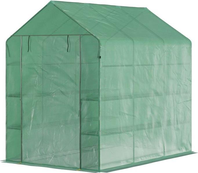 Immagine prodotto Swisshandel24 Serra a 8 ripiani con porta Verde 214 x 143 x 195 cm