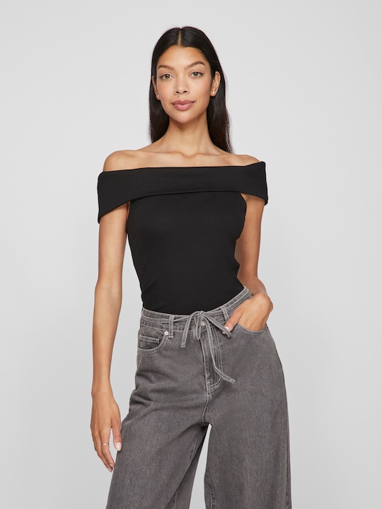 Actual product image Vila Ribbed off-shoulder top (M)