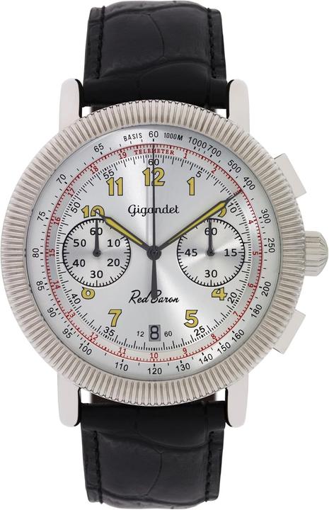 Image du produit Gigandet Chronographe pilote étanche 100 m avec tachymètre et verre minéral anti-reflet (Chronographe, Montre pilote)