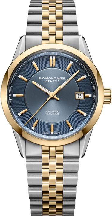 Immagine prodotto Raymond Weil Orologio automatico con quadrante blu, calendario e cinturino multicolore (38 mm)