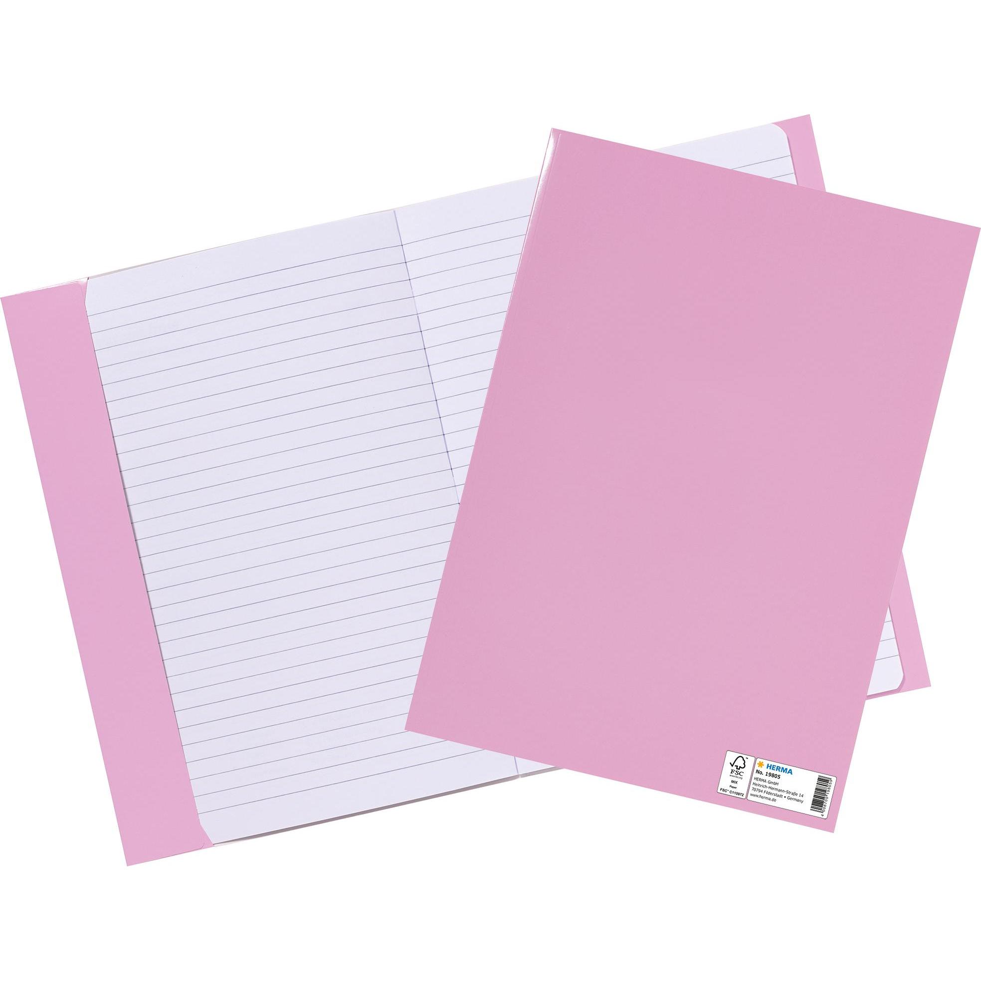 Herma, Heft + Block, Heftschoner, aus Karton, DIN A4, rosa stabil und hochwertig, mit Beschrfitungsetikett, für einen (A...
