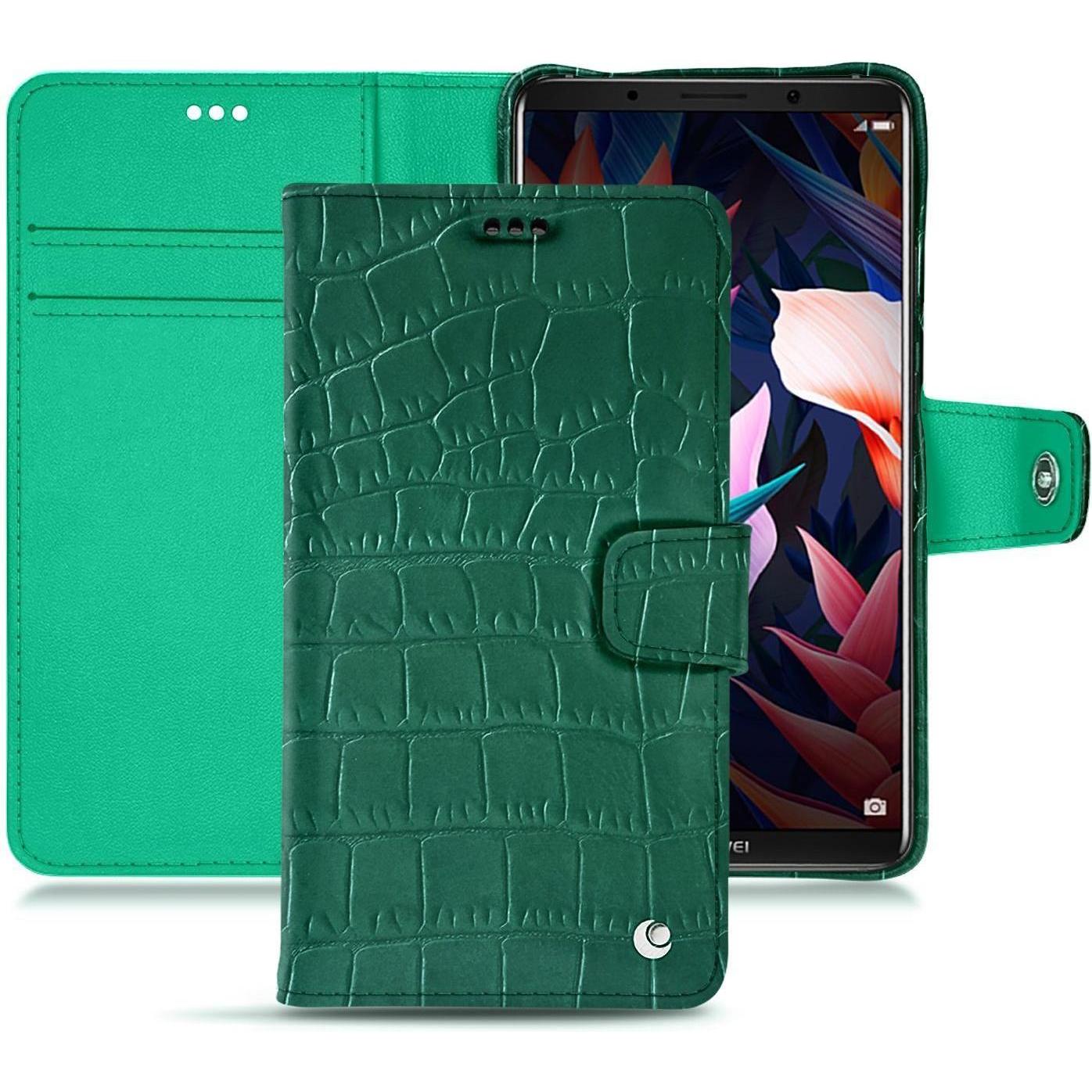 Noreve Lederschutzhülle Wallet (Huawei Mate 10 Pro), Smartphone Hülle, Grün