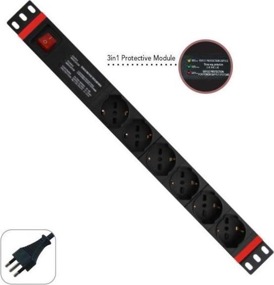 Wp WPN-PDU-I06-06 Überlastschutz Schwarz 6 Steckdose(n) AC 250 V