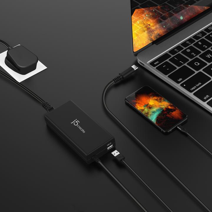 Produktbild j5Create JUP2290C 100W PD USB-C® Super Charger - EU, Universal, Indoor, 100-240 V, 50/60 Hz, 100 W (100 W)