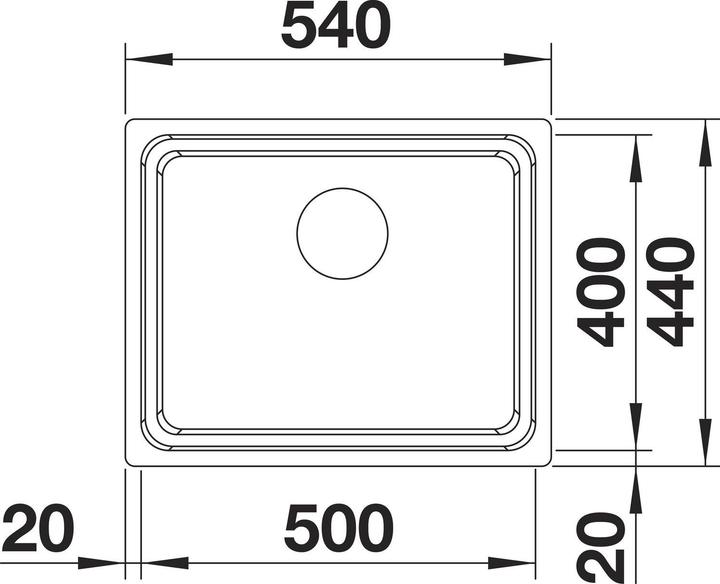 Image du produit Blanco Etagon 500-U (Evier sous plan, 44 cm, 54 cm)