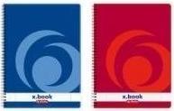 Image du produit Herlitz Collegeblock x-book, DIN A4, 80 feuilles, quadrillé, règle 28, marge gauche et droite, 70 g, sans (A4, Quadrillé, Couverture rigide)