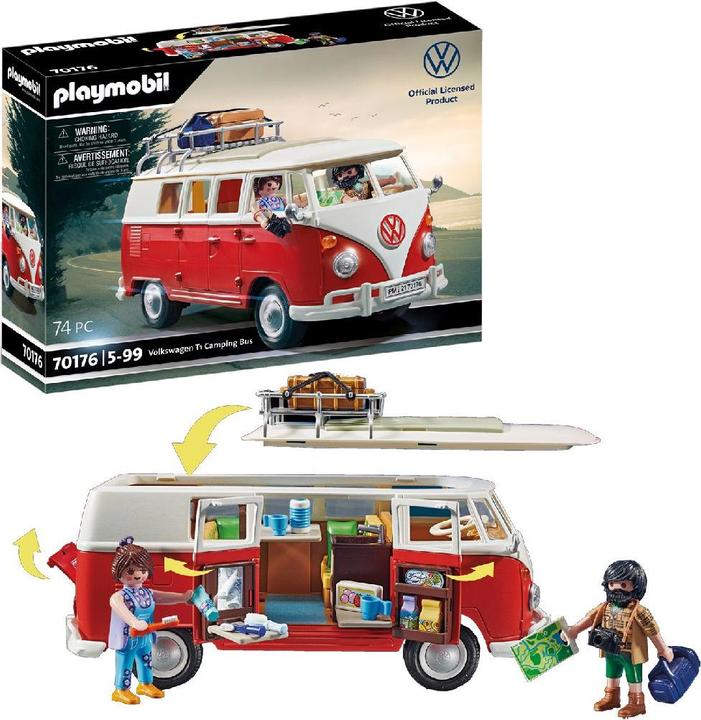 Image du produit Playmobil Volkswagen T1 Camping Bus (70176, Voiture populaire Playmobil)