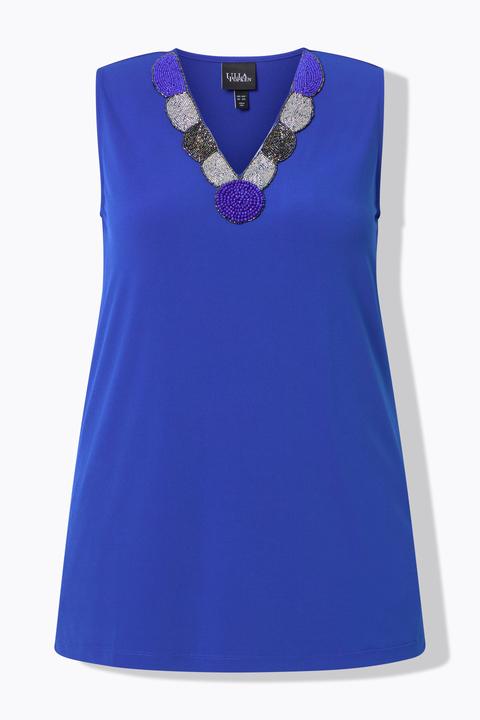 Actual product image Ulla Popken Beaded Neck Tank (42, 44)