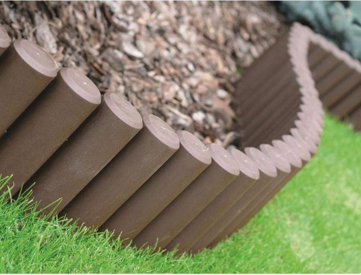 Produktbild Prosperplast Palisade 2,7 m Beetumrandung Rasenkante Randstein Kantenstein, braun, 31 x 28 x 26,6 cm (270 cm)