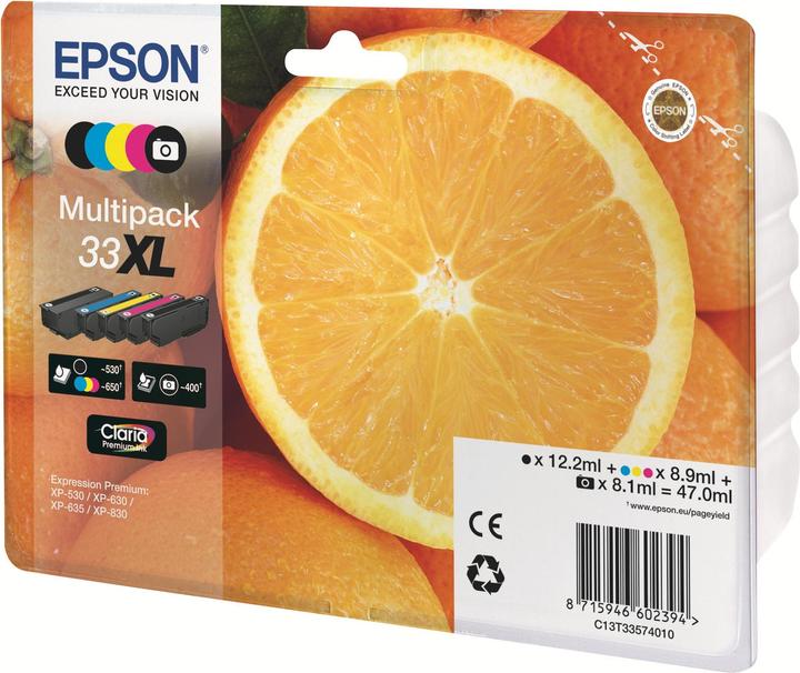 Actual product image Epson 33XL Claria Premium Multipack (C, FC, M, PBK, Y)