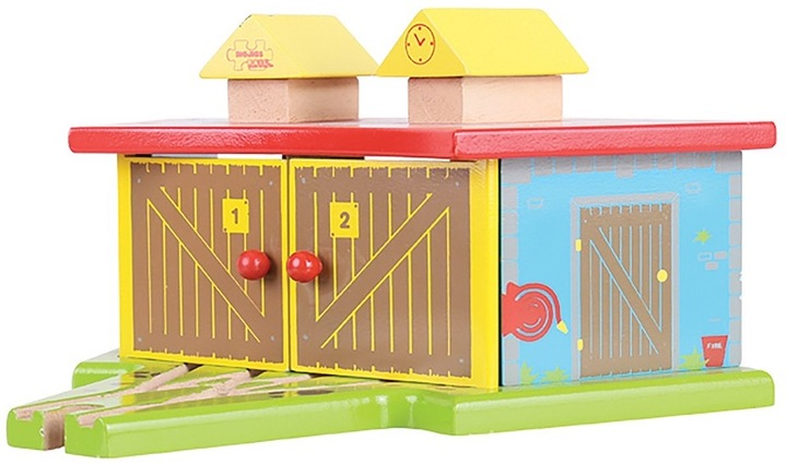 Actual product image Bigjigs Triple Engine Shed