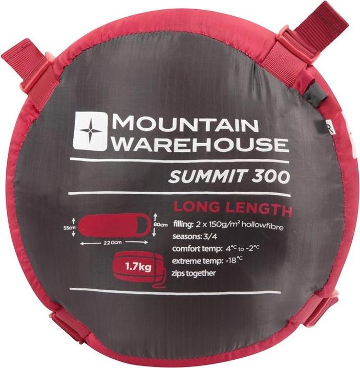 Actual product image Mountain Warehouse Summit 300 Left Zip Winter Mummy Sleeping Bag (215 cm)