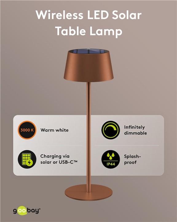 Immagine prodotto Goobay Lampada da tavolo LED senza fili (150 lm)