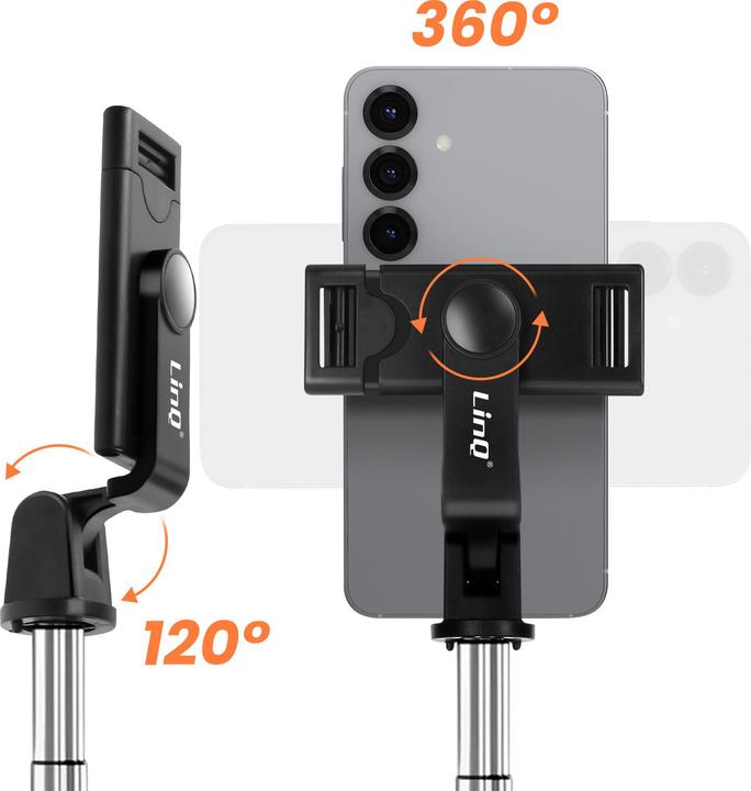 Actual product image LinQ Selfie-Stick mit ausziehbarem Stativ und Bluetooth-Fernbedienung