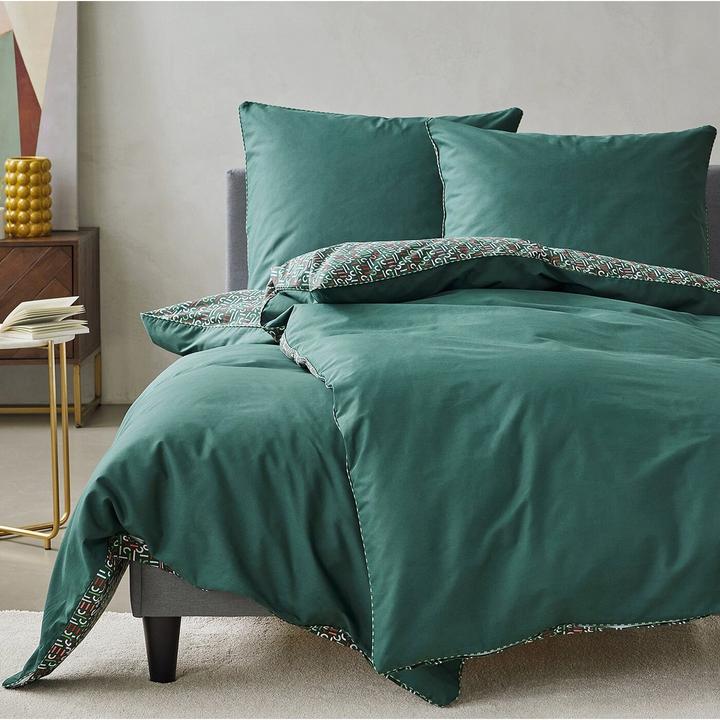 Produktbild Eurofirany Bettzeug 220x200 cm von Baumwollmakosatin dunkelgrüne Farbe, Burgund Esprit (Bettwäsche Set, 220 x 200 cm)